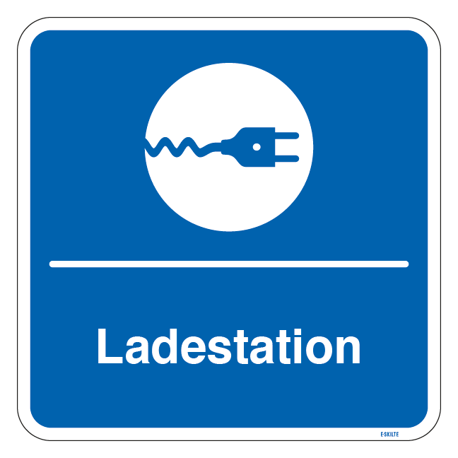 Ladestation kvadratisk oplader skilt