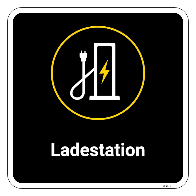 Ladestation kvadratisk ladestander skilt