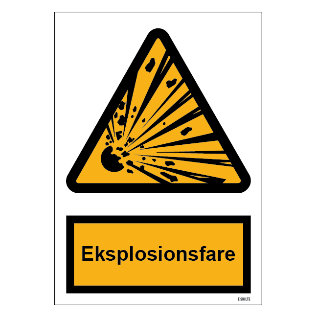 Eksplosionsfare skilt til landbrug