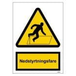 Nedstyrtningsfare skilt til landbrug