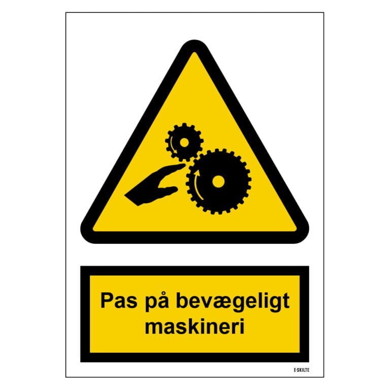 Pas på bevægeligt maskineri skilt til landbrug