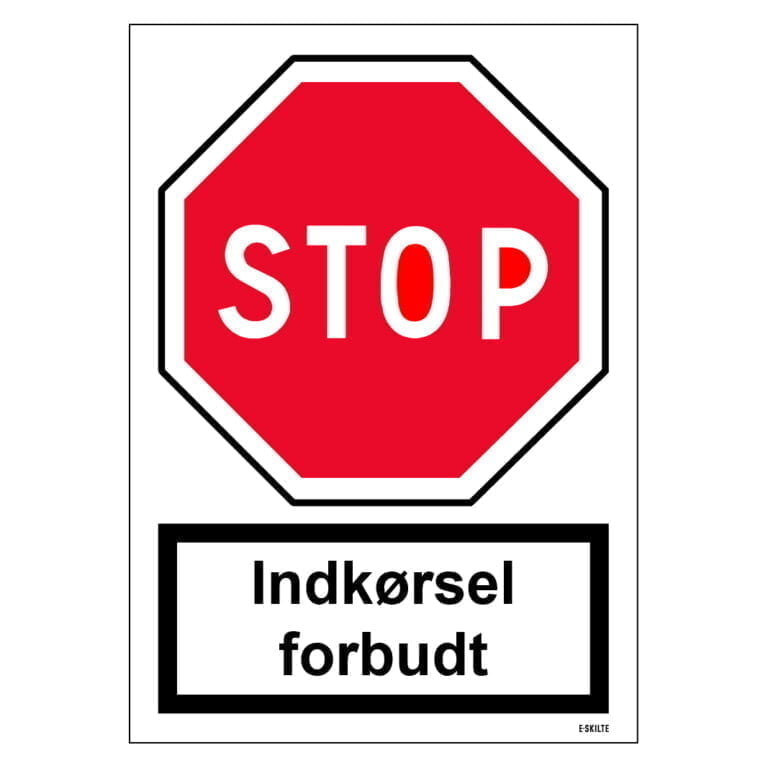 Indkørsel forbudt skilt til landbrug