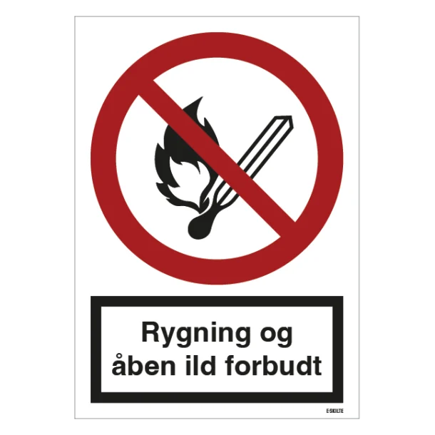 Rygning og åben ild forbudt skilt til landbrug