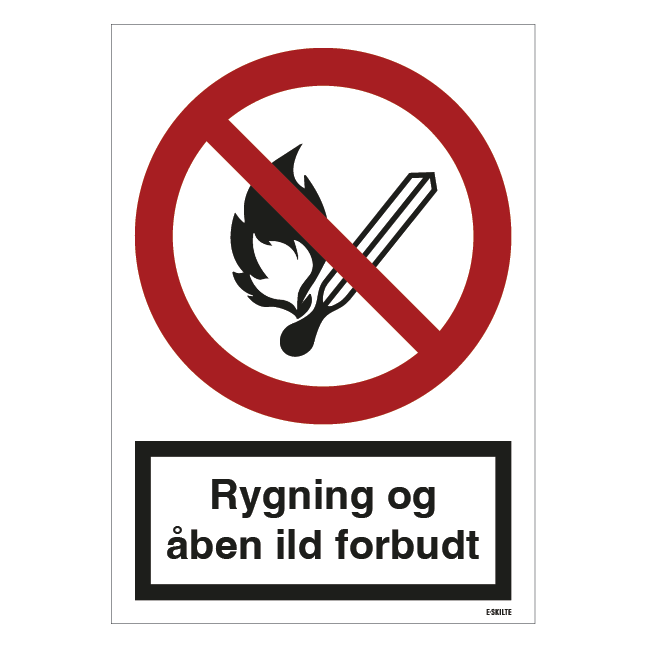 Rygning og åben ild forbudt skilt til landbrug