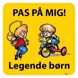 Pas på mig Legende børn Gul. Legendebørnskilt