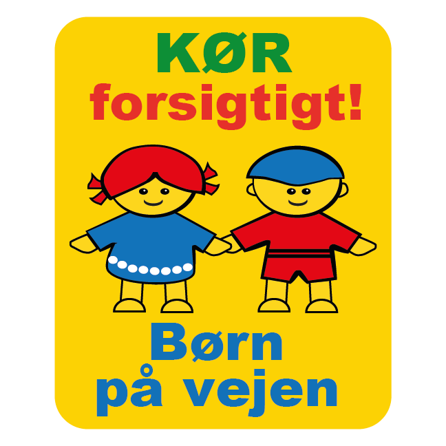 Langsom kørsel børn på vejen max20 km. Skilt