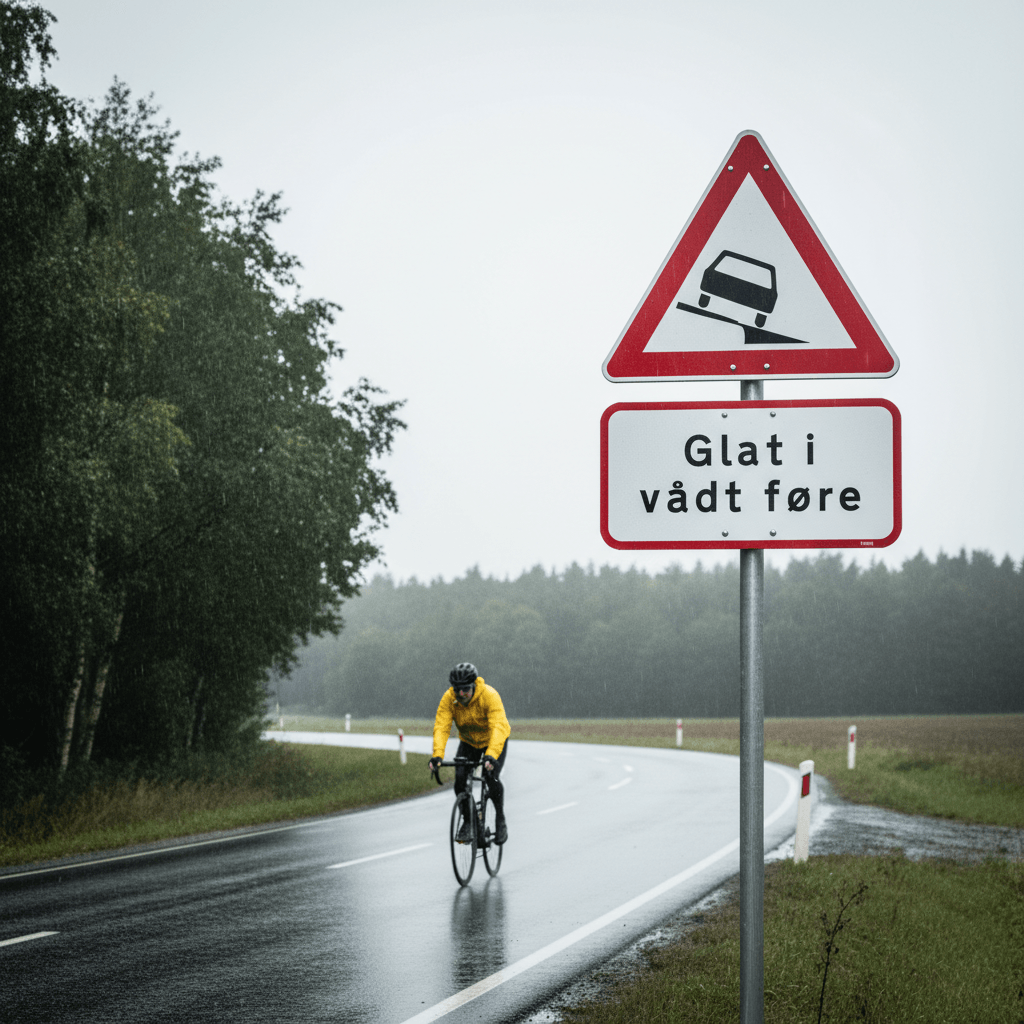 UA31,5 - Glat i vådt føre skilt - Billede 3