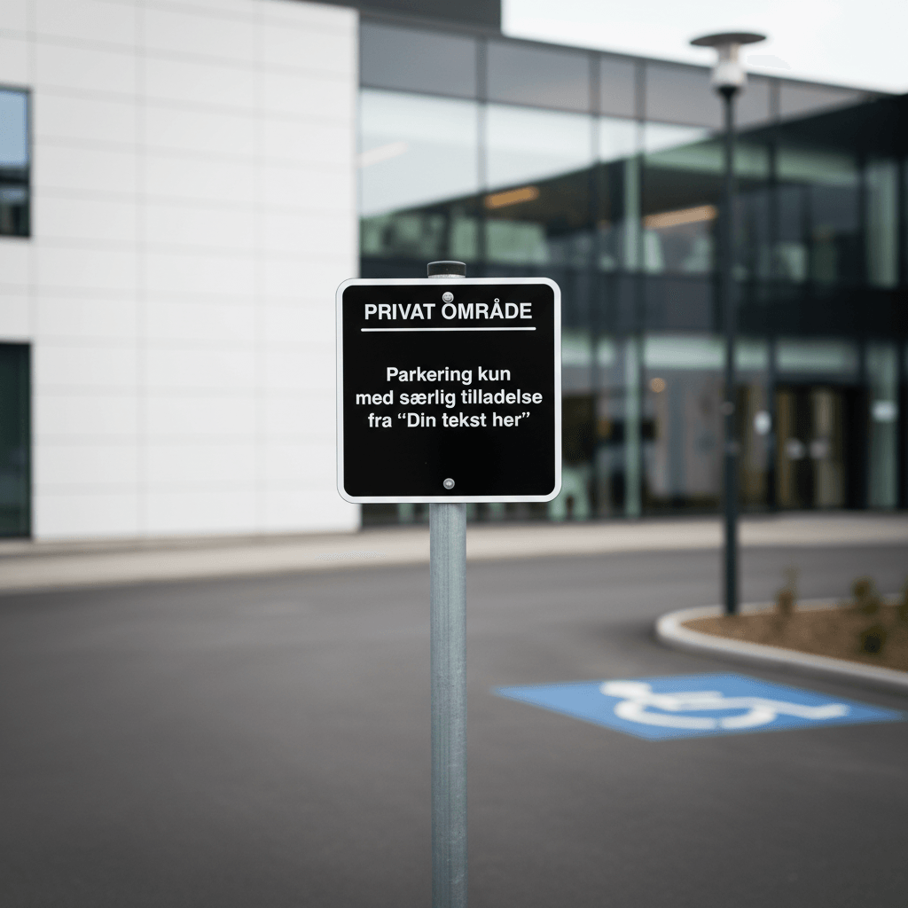 Privat område - Design-selv Parkering kun med særlig tilladelse fra skilt - Billede 5