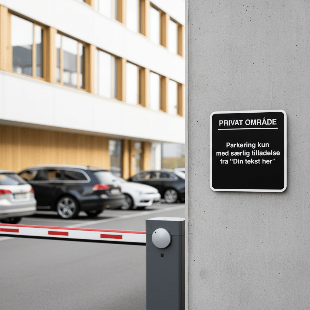 Privat område - Design-selv Parkering kun med særlig tilladelse fra skilt - Billede 2