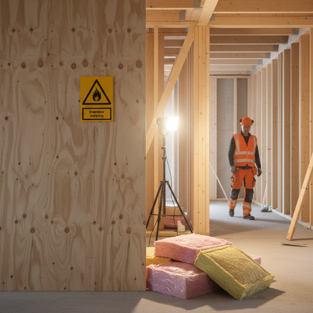 Brændbar isolering skilt - Billede 3