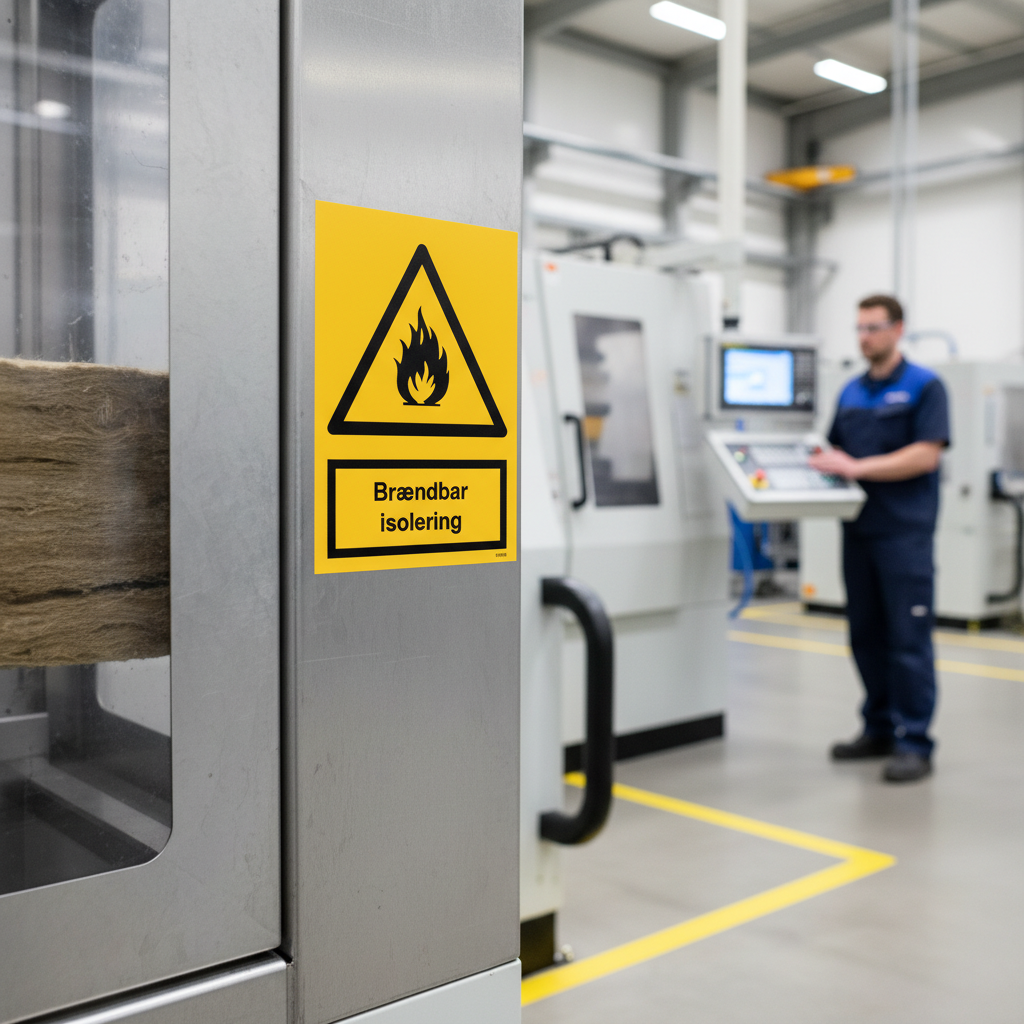 Brændbar isolering skilt - Billede 5