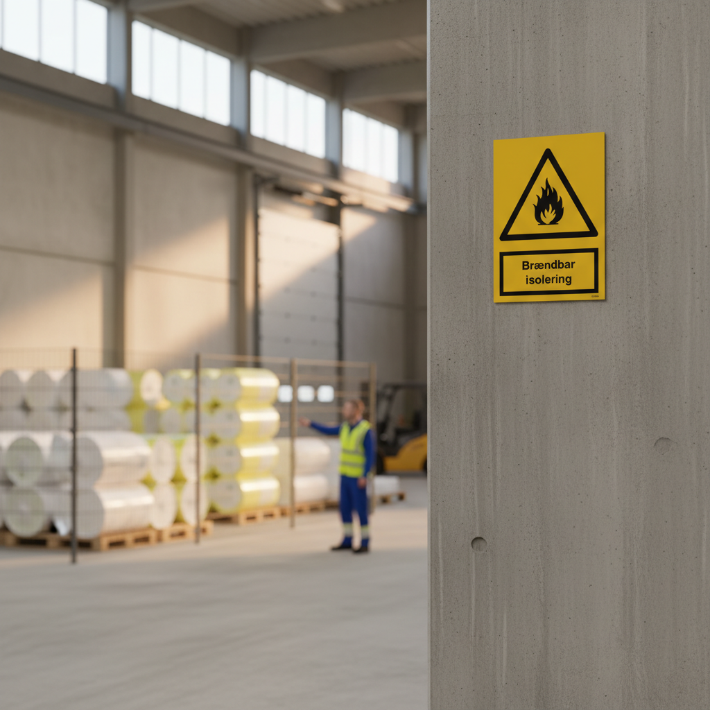 Brændbar isolering skilt - Billede 4