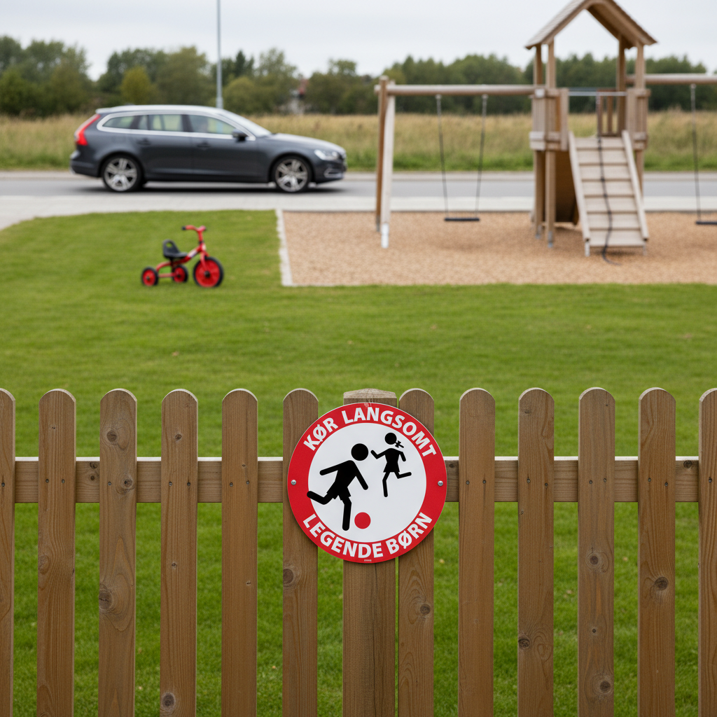 Kør langsomt legende børn skilt - Billede 3