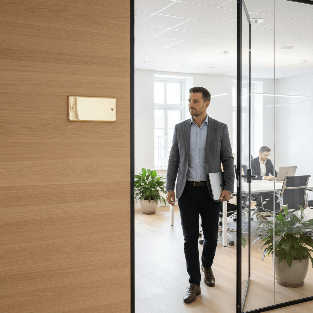 Dørskilt Messing - Rektangel - Billede 5