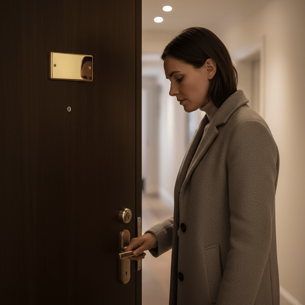 Dørskilt Messing - Rektangel - Billede 2