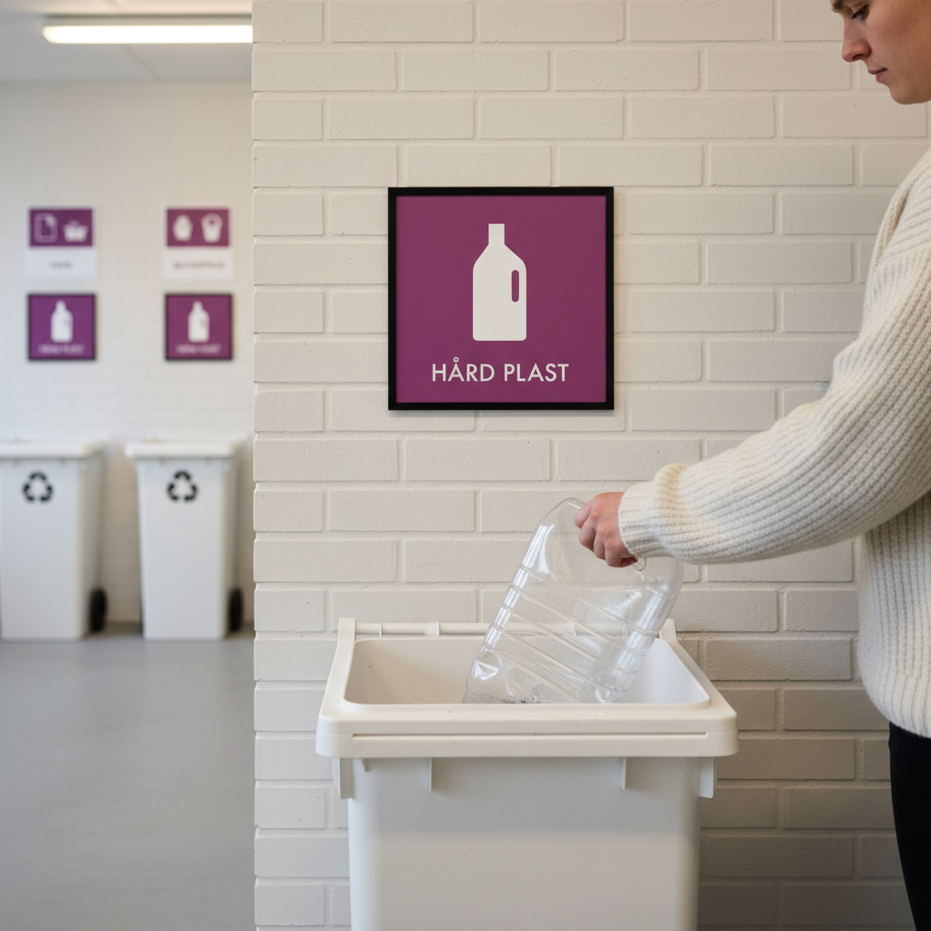 Hård plast affald skilt - Dansk Affaldssortering - Billede 2