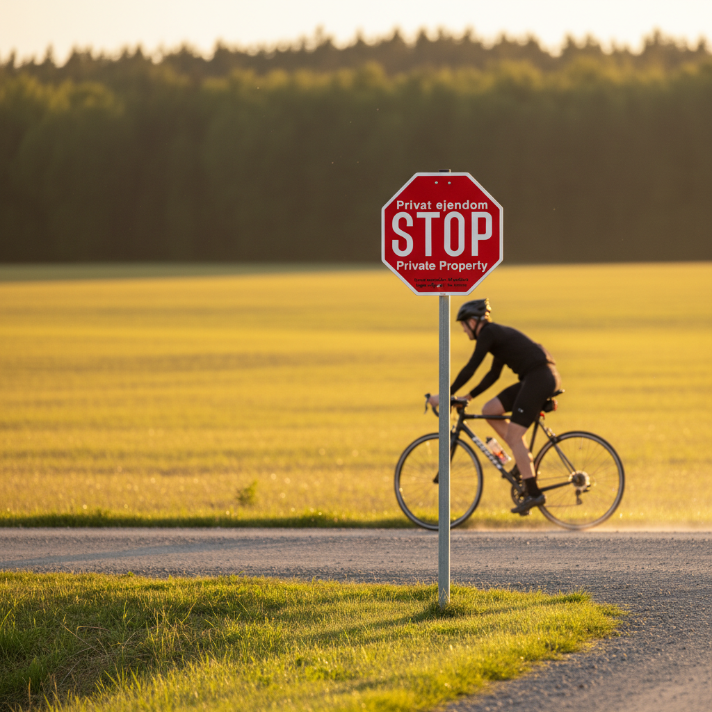 Privat ejendom STOP Private Property Tyveri anmeldes til politiet Ingen adgang / no access skilt - Billede 2