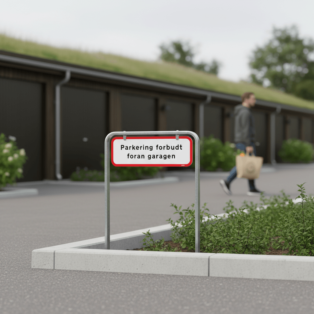 Parkering forbudt foran garagen skilt - Billede 3