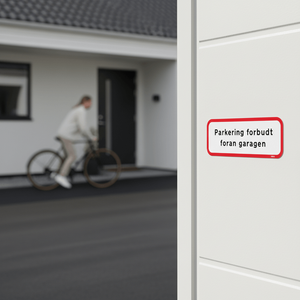 Parkering forbudt foran garagen skilt - Billede 4