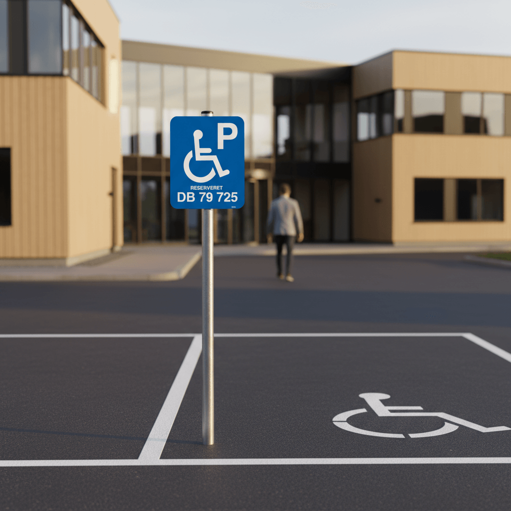 Handicapparkeringsplads reserveret til nr. plade - Billede 2