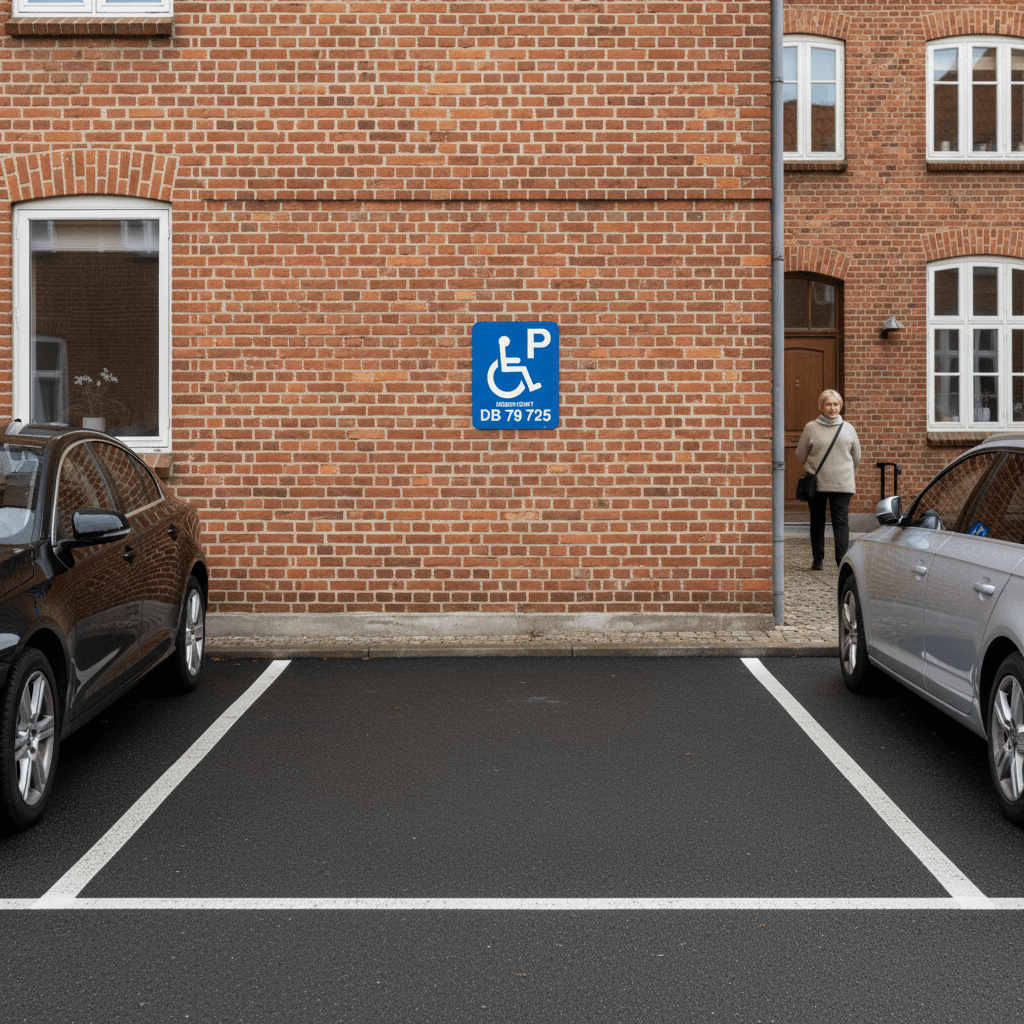 Handicapparkeringsplads reserveret til nr. plade - Billede 3