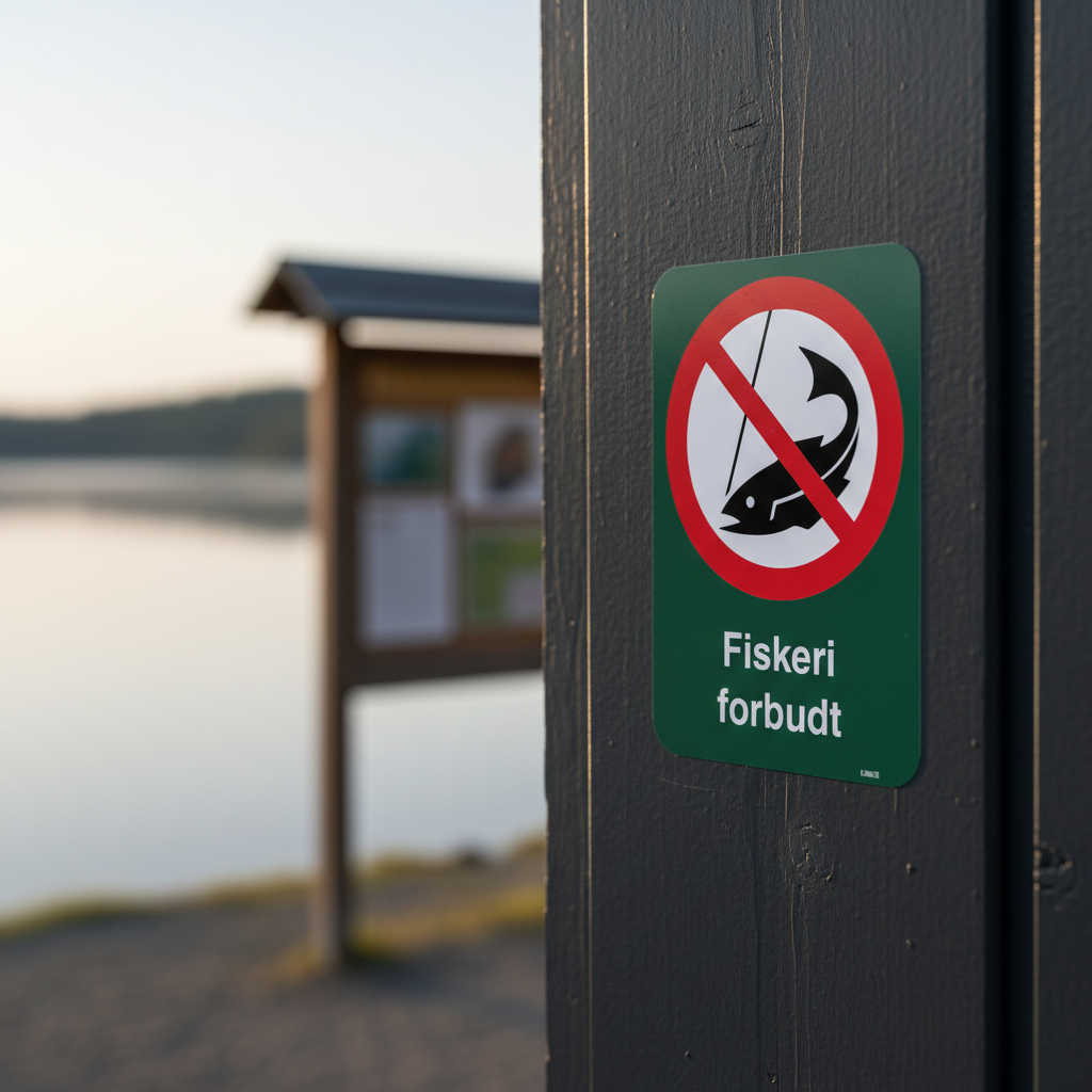 Fiskeri forbudt skilt - Billede 2