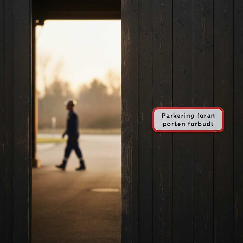 Parkering foran porten forbudt skilt - Billede 2