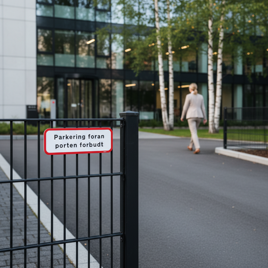 Parkering foran porten forbudt skilt - Billede 3