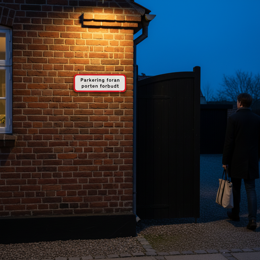 Parkering foran porten forbudt skilt - Billede 5