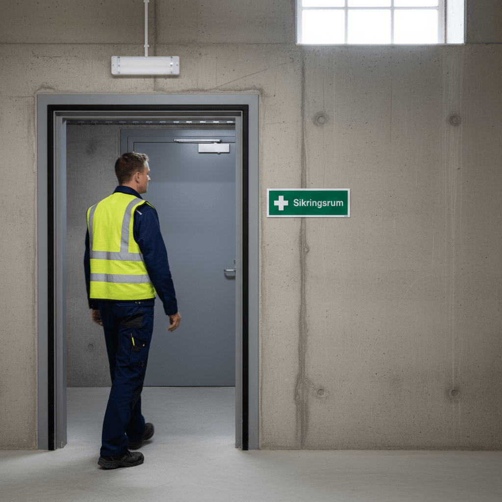 Sikringsrum skilt - Billede 2