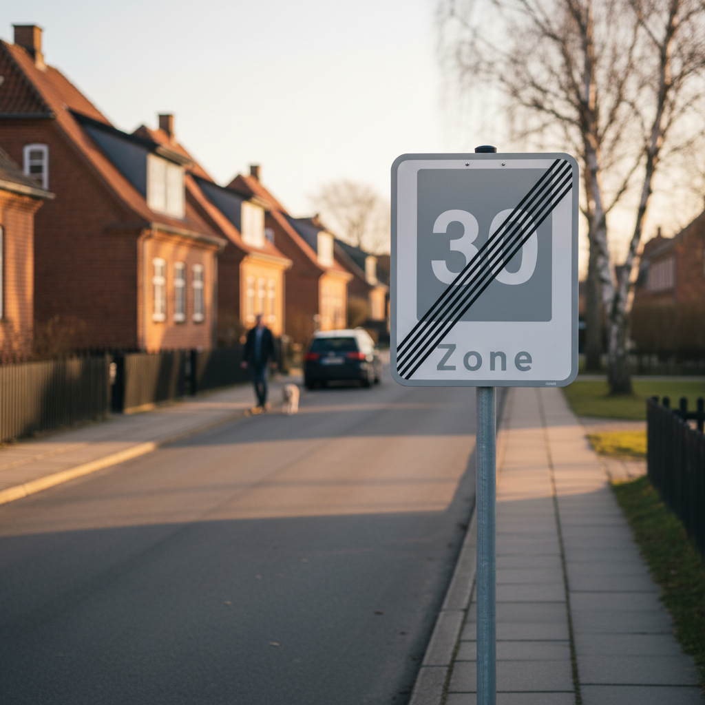 E54 - Ophør af område med fartdæmpning skilt - Billede 5