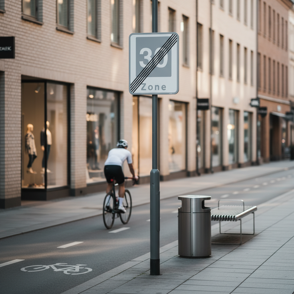 E54 - Ophør af område med fartdæmpning skilt - Billede 4