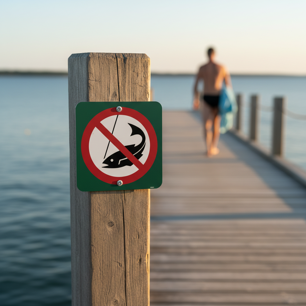 Fiskeri forbudt skilt - Billede 3