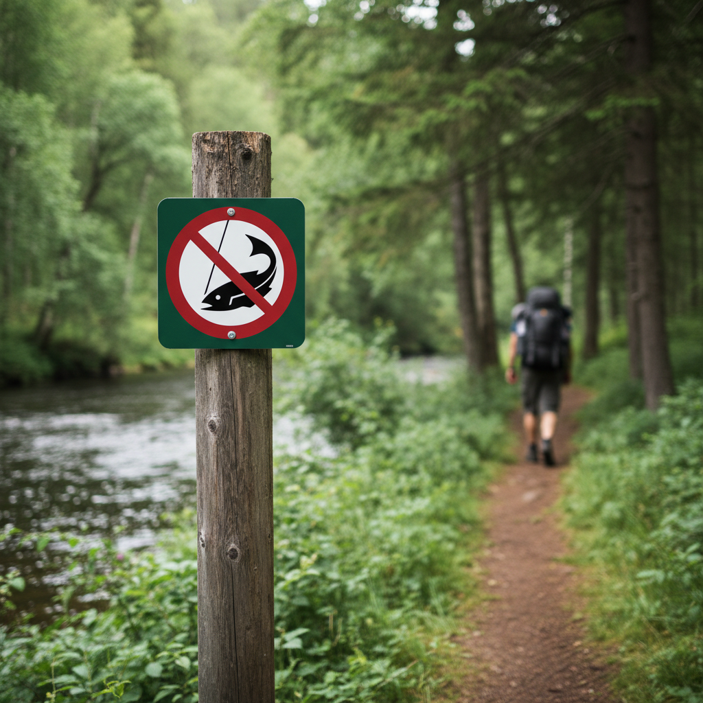 Fiskeri forbudt skilt - Billede 5