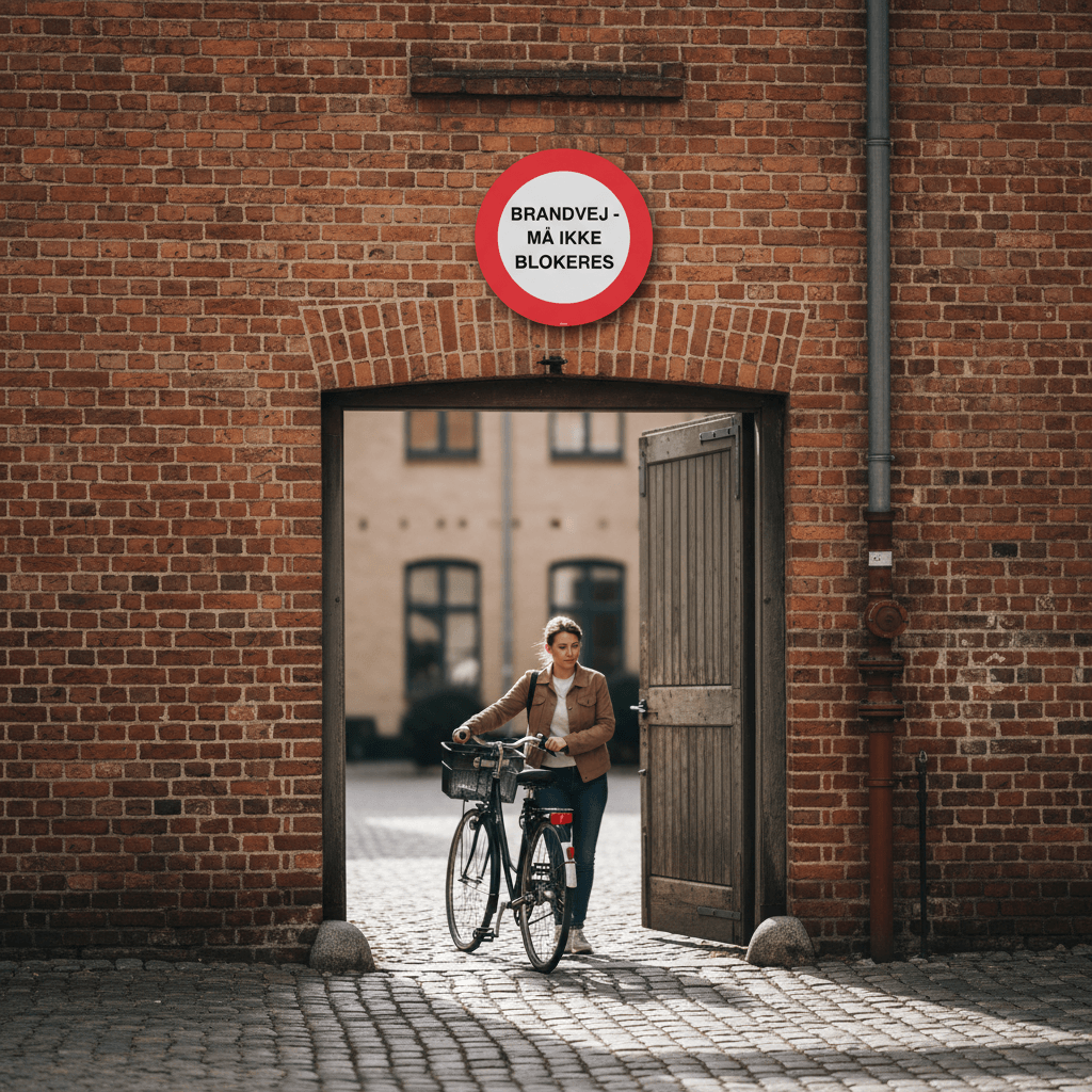 Brandvej må ikke blokeres skilt - Billede 2