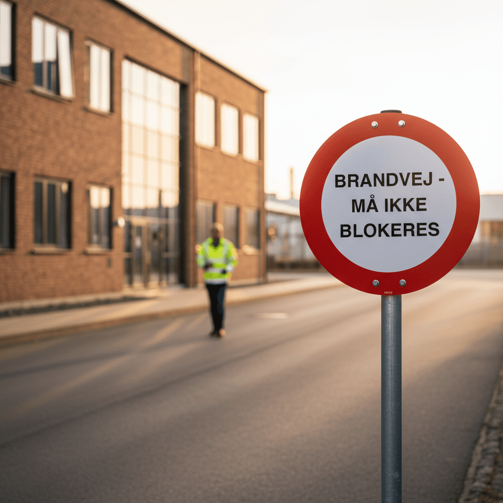 Brandvej må ikke blokeres skilt - Billede 4