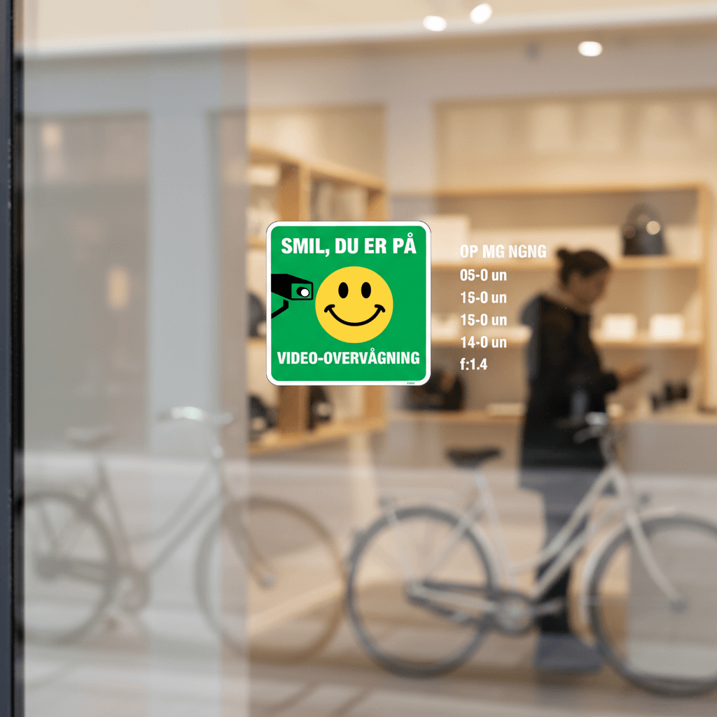 Smil du er på Video-overvågning skilt - Billede 2