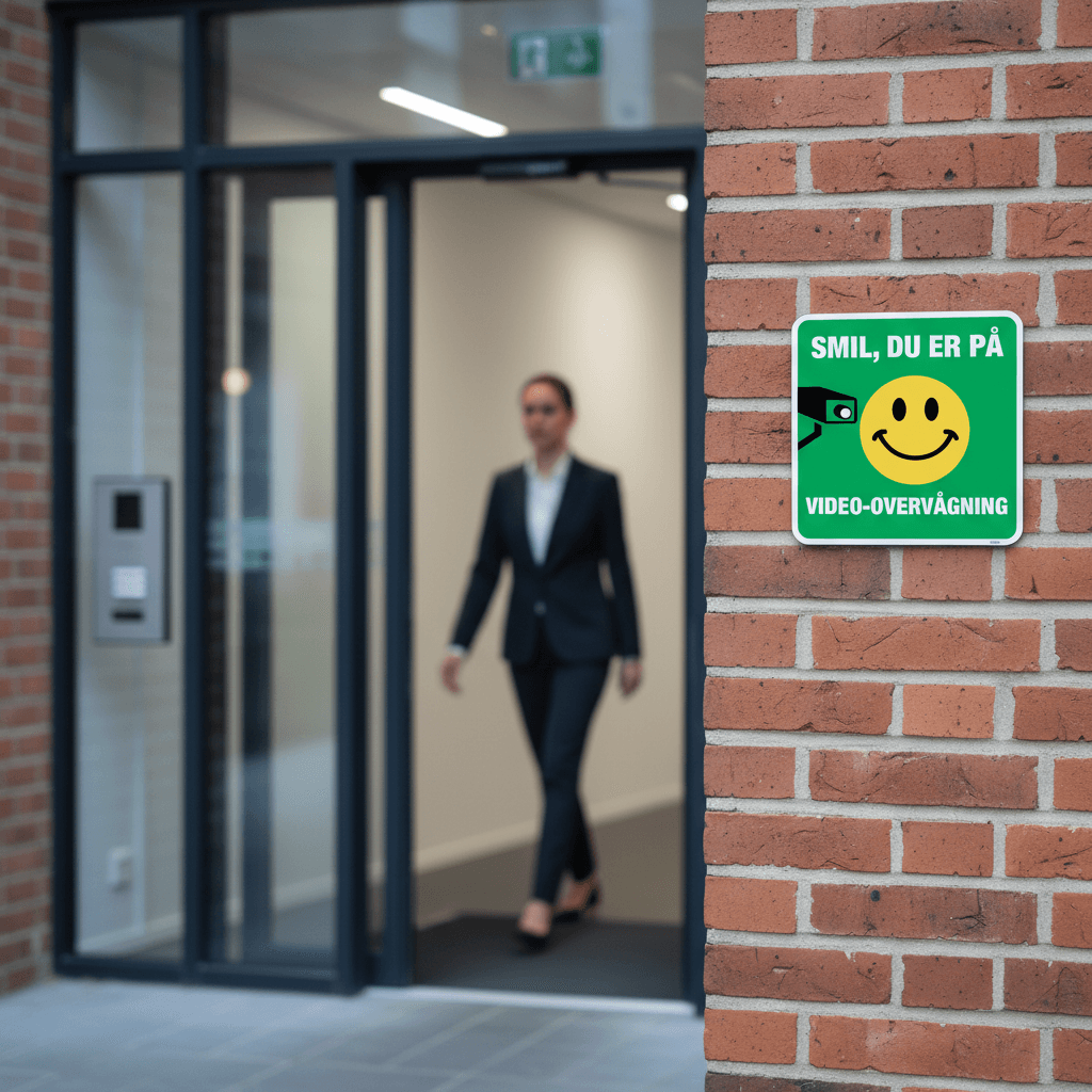 Smil du er på Video-overvågning skilt - Billede 4