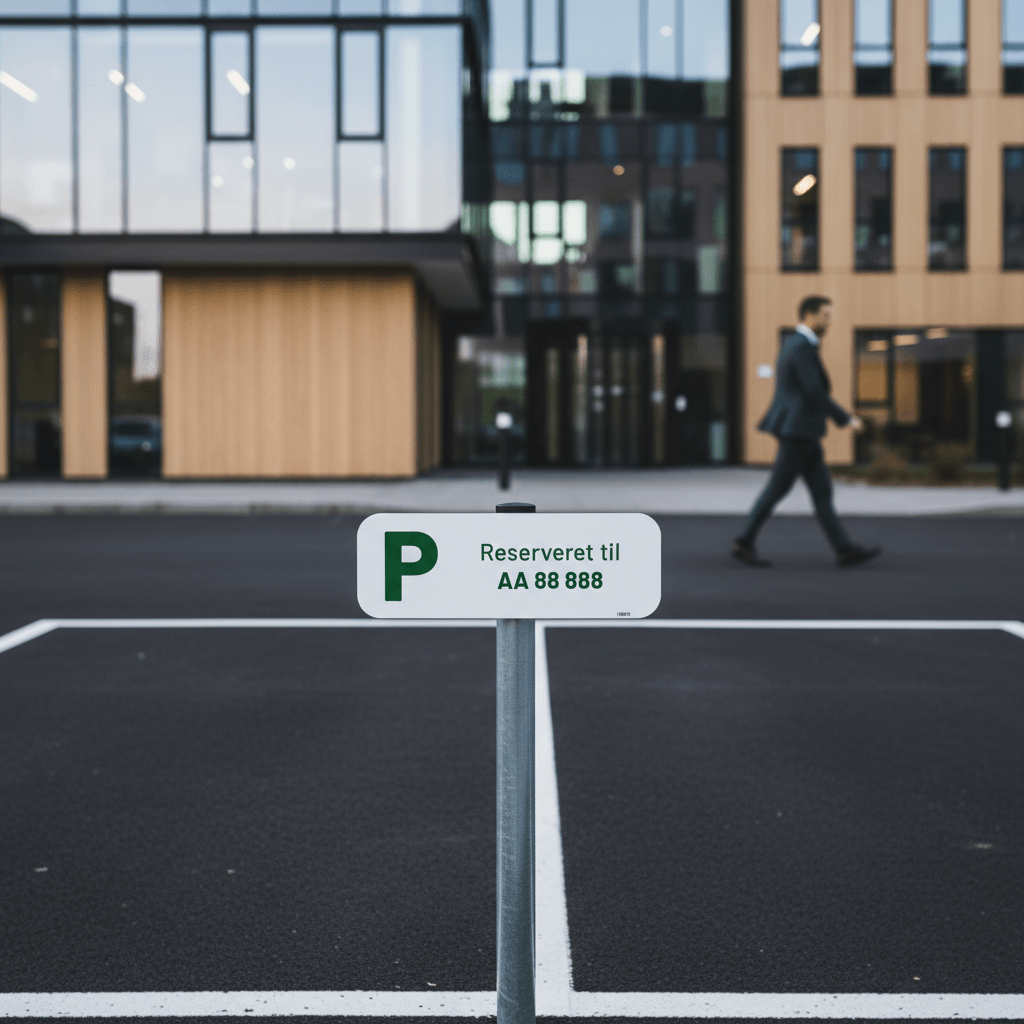 Parkering reserveret til nummerplade skilt grønt - Billede 2