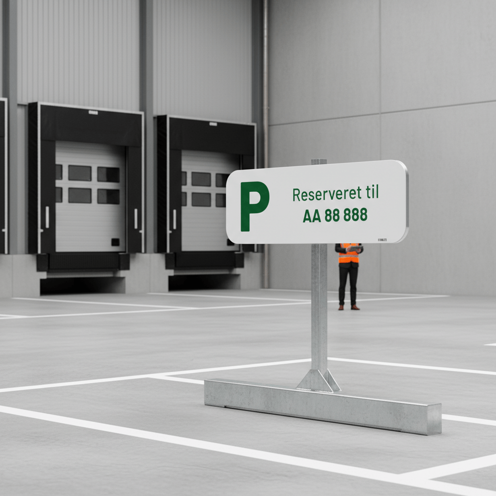 Parkering reserveret til nummerplade skilt grønt - Billede 3