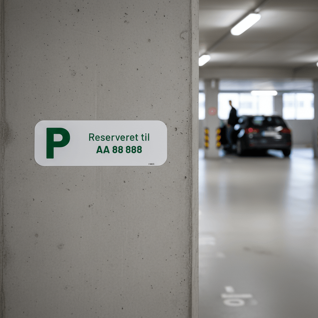 Parkering reserveret til nummerplade skilt grønt - Billede 5