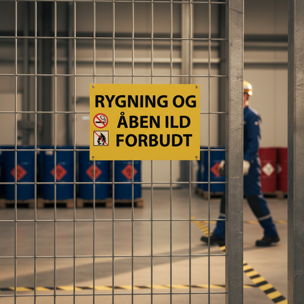 Rygning og åben ild forbudt skilt - Billede 2