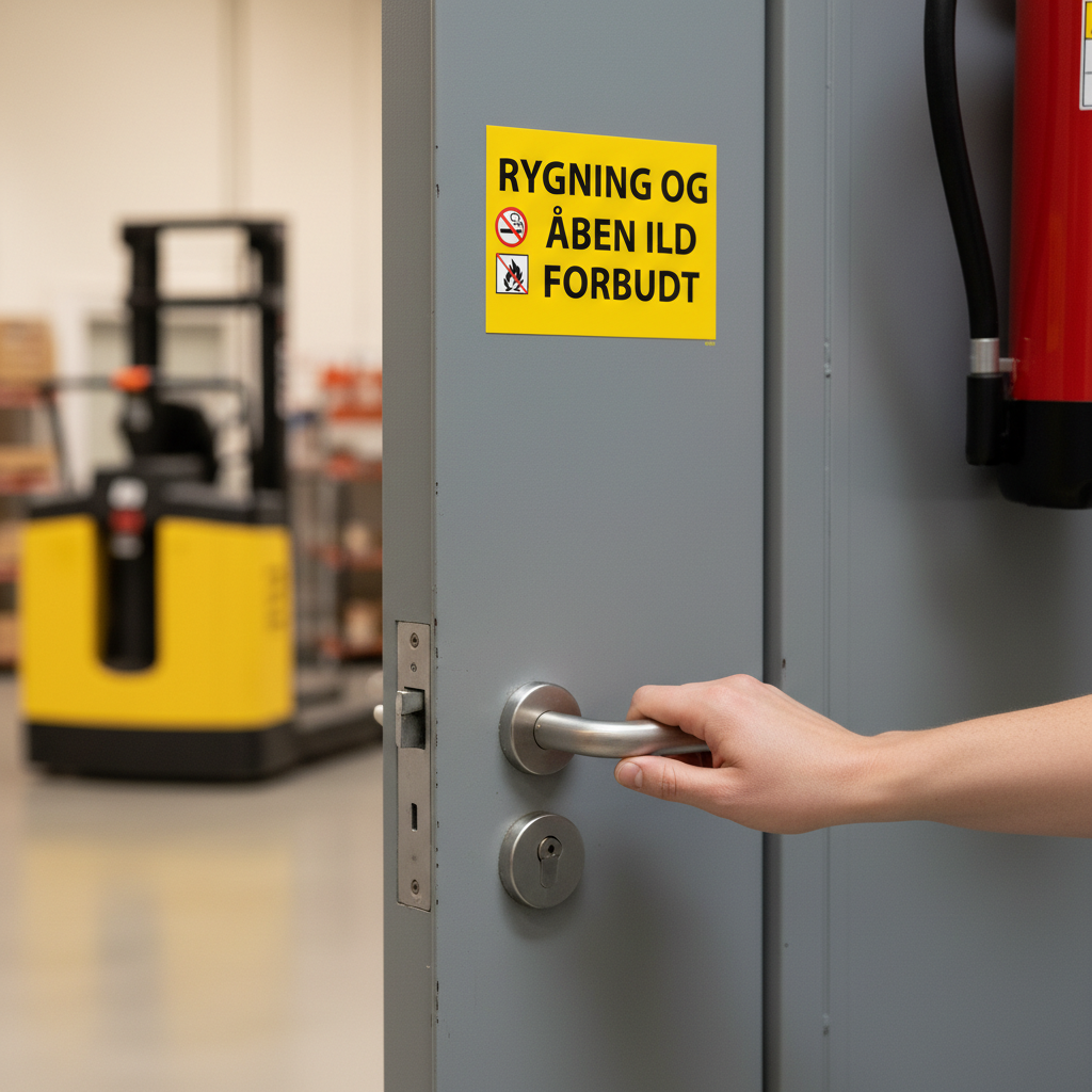 Rygning og åben ild forbudt skilt - Billede 3