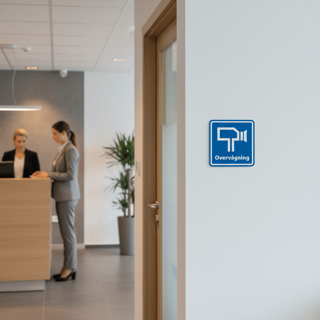 Video overvågning blåt skilt - Billede 2