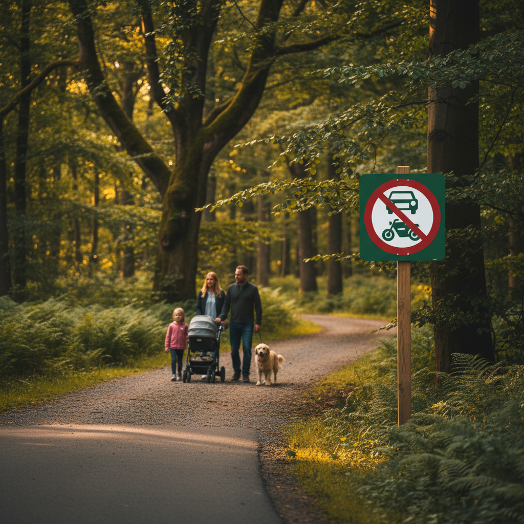 Motorkørsel forbudt skilt - Naturstyrelsen - Billede 3