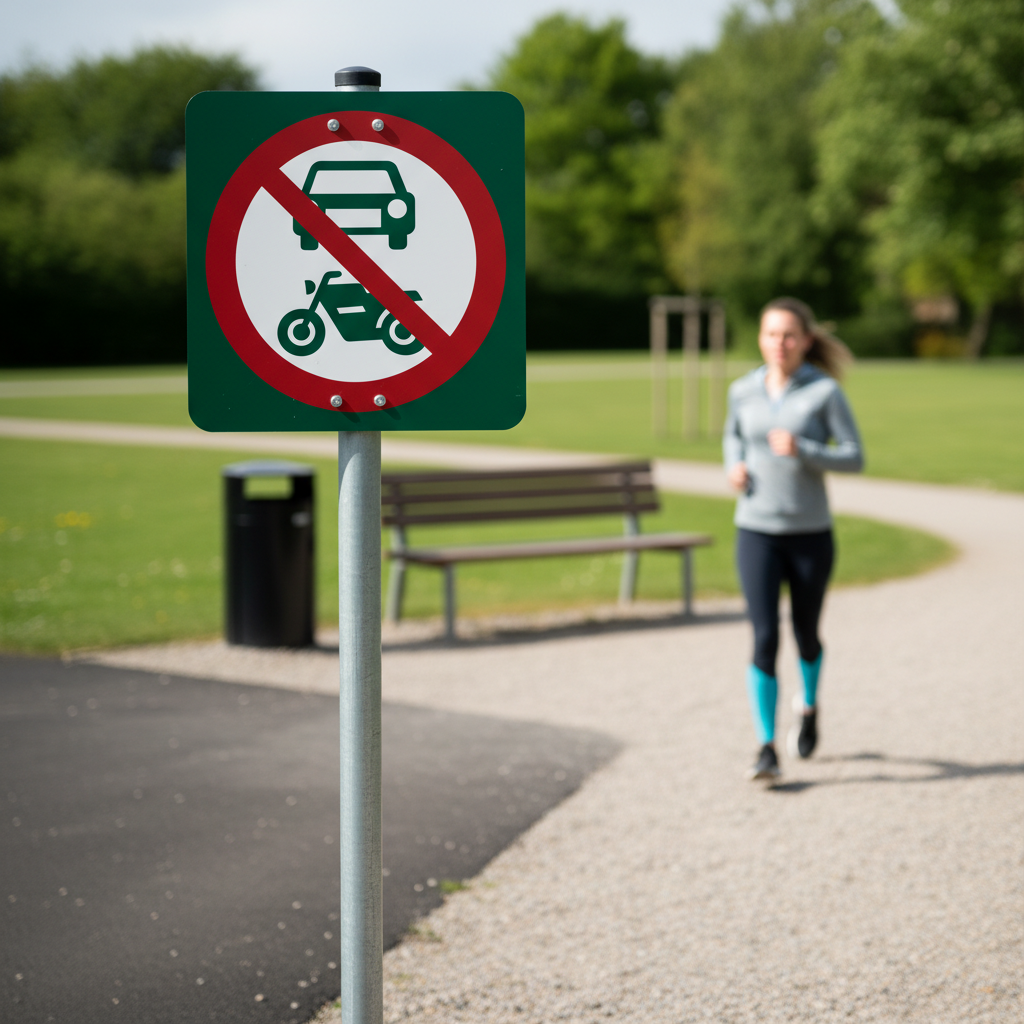 Motorkørsel forbudt skilt - Naturstyrelsen - Billede 5