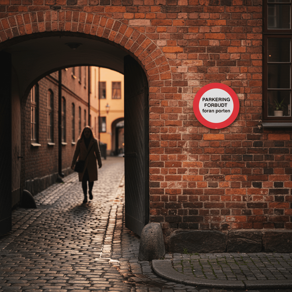 Parkering forbudt foran porten Skilt - Billede 5