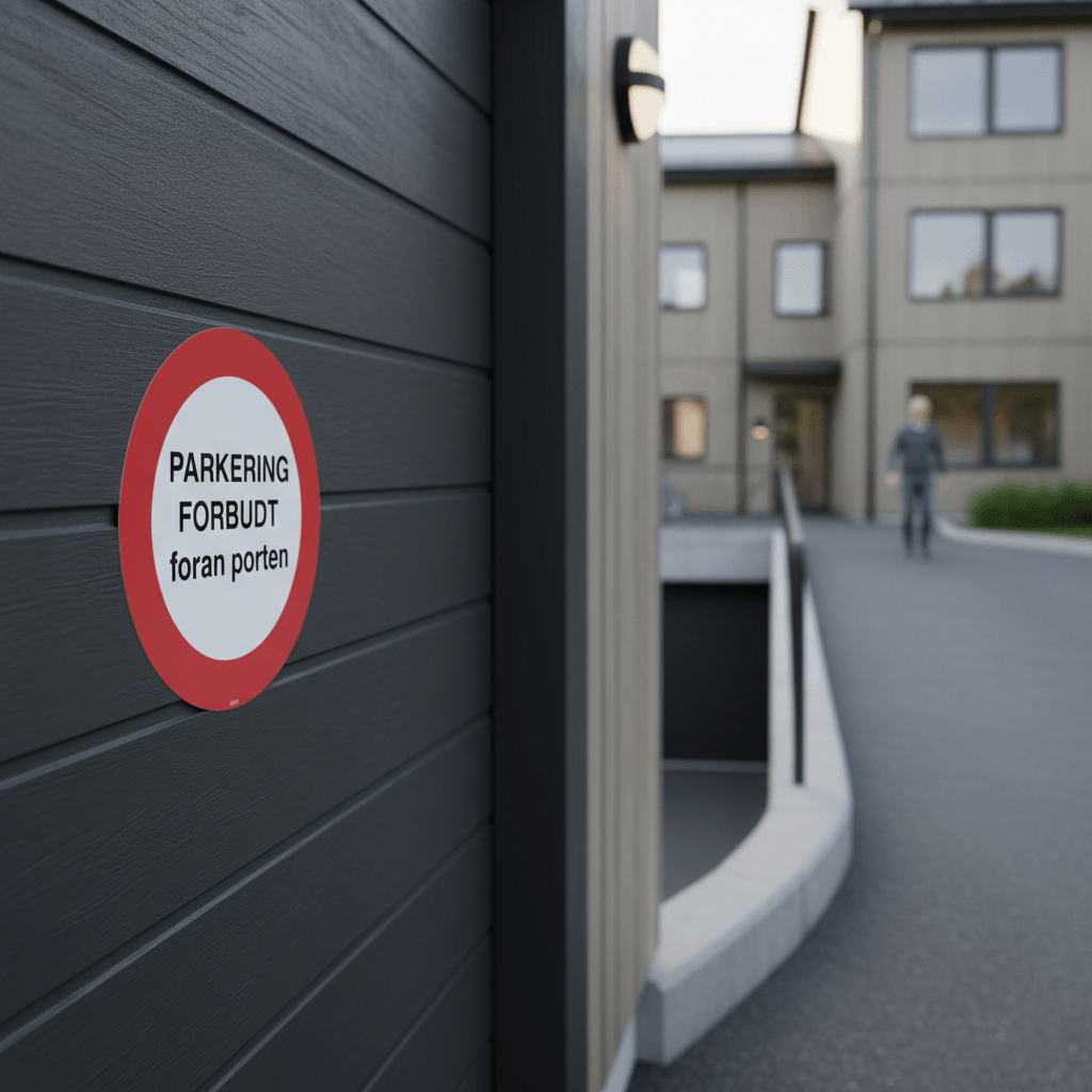 Parkering forbudt foran porten Skilt - Billede 3