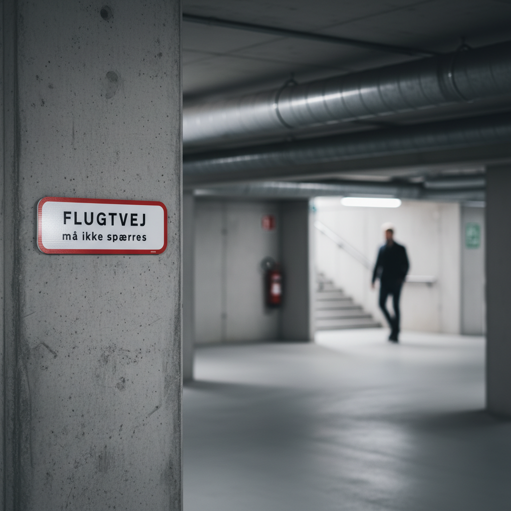 Flugtvej må ikke spærres skilt - Billede 3