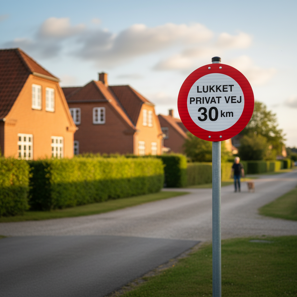 Lukket privat vej 30 km skilt - Billede 3